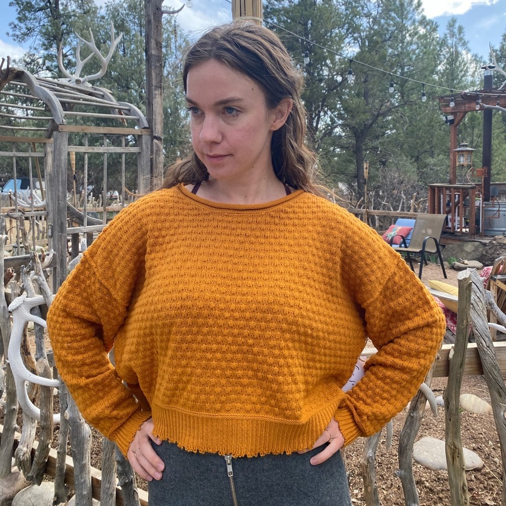 SOLD Cropped Orange Sweater